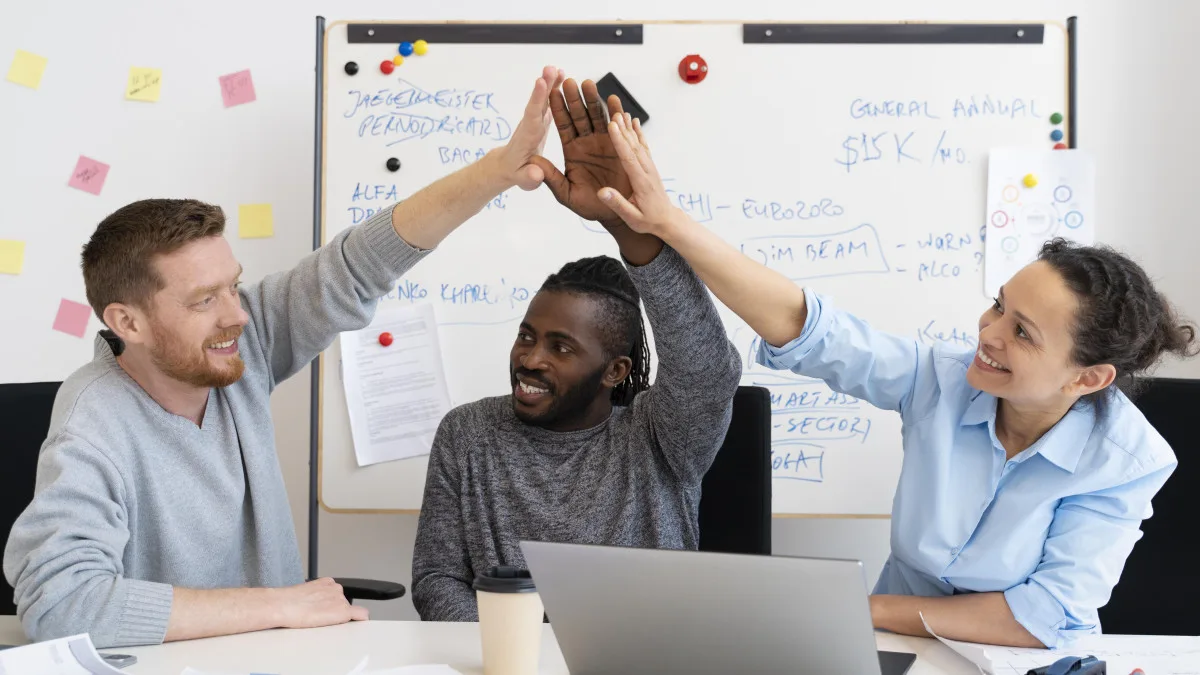la joie d'une équipe professionnelle 