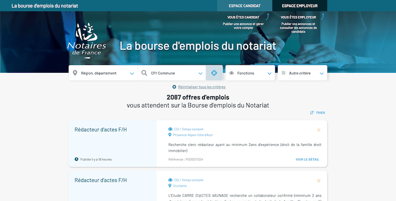 bourse emploi notaire