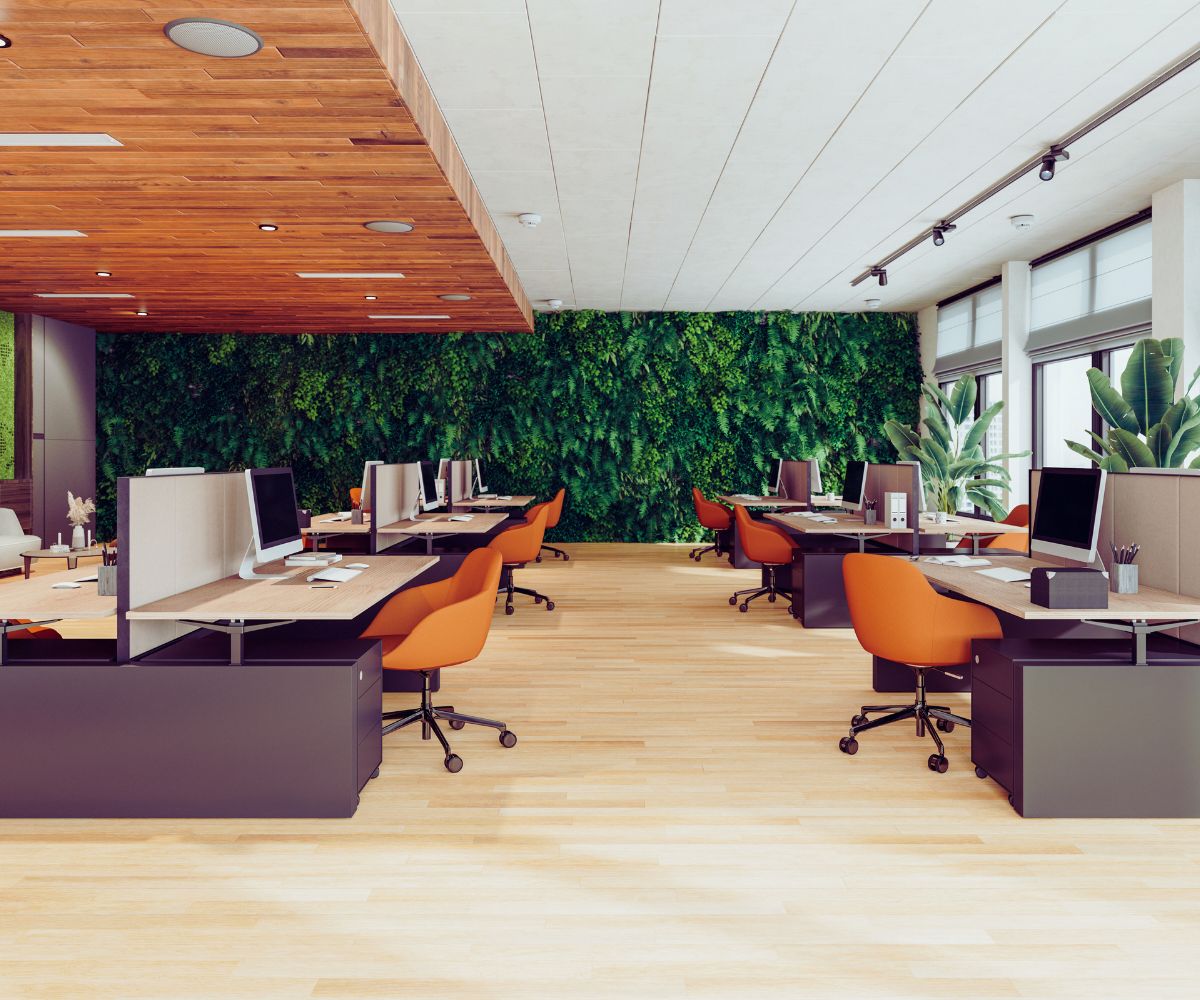 Une image montrant un espace de coworking moderne et flexible, équipé de bureaux modulables et de zones de détente. Ce lieu dynamique et collaboratif offre une nouvelle ère de travail pour les entreprises, favorisant l'innovation, la créativité et la productivité.