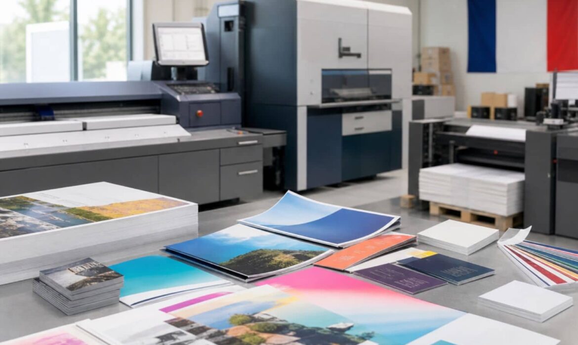 Atelier d'impression numérique avec échantillons couleur