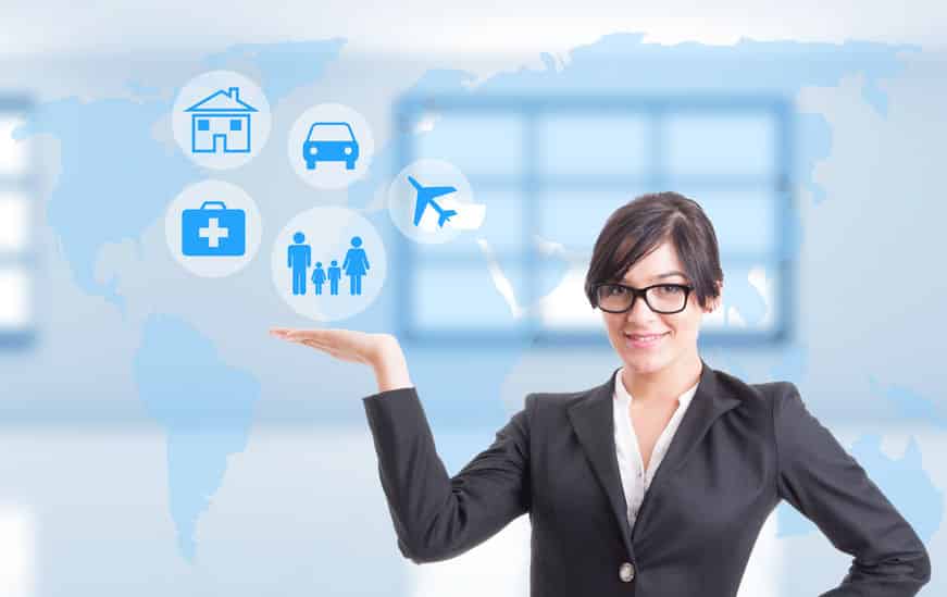 female consultant showing different types of insurance female consultant showing different types of insurance